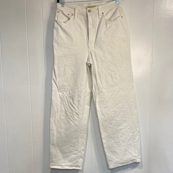 Madewell Perfect Vintage JeanWhite Straight CropHigh Rise30T